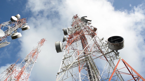 Communications tower image representing advanced communications technologies
