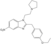 Structure of N-pyrrolidino etonitazene