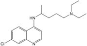 Chemical structure for chloroquine.
