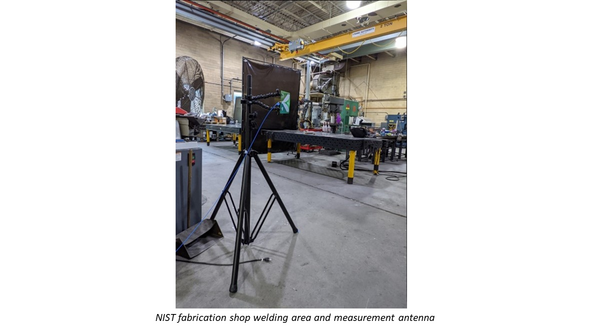 NIST fabrication shop welding area and measurement antenna