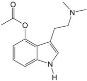 Chemical structure of 4-acetoxy DMT.
