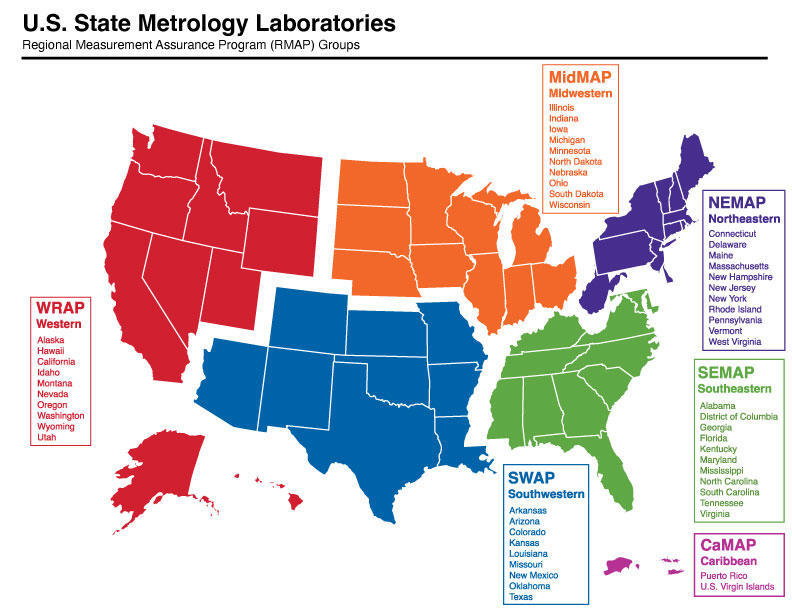 state metrology laboratories map