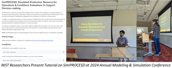NIST Tutorial on SimPROCESD at 2024 Annual Modeling & Simulation Conference