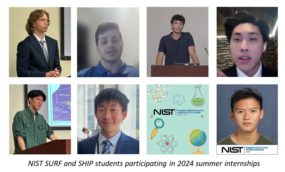 NIST SURF and SHIP students participating in 2024 summer internships