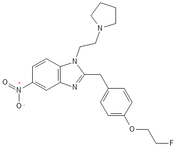 Structure of N-pyrrolidino fluetonitazene.