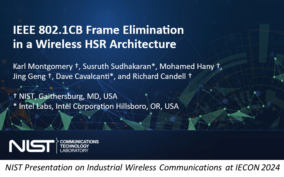 NIST presentation on industrial wireless communications at IECON 2024