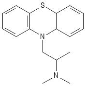 Chemical structure of promethazine.