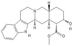 Chemical structure of yohimbine.