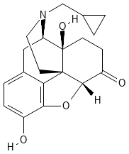 Chemical structure of naltrexone.