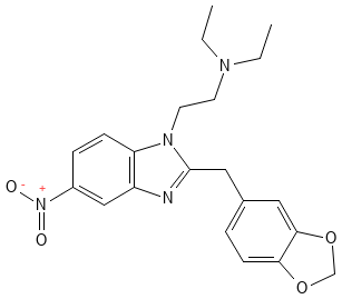 Structure of methylenedioxynitazene.