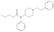 Structure of valeryl fentanyl.