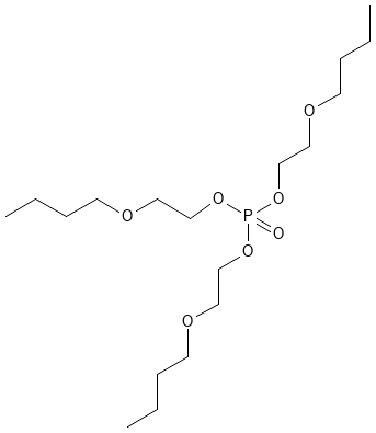 Structure of tri(butoxyethyl) phosphate.