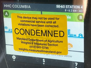 condemned sticker on EV charger