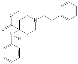Structure of despropionyl carfentanil.