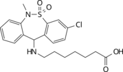 Structure of tianeptine.
