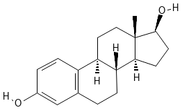 Chemical Structure of 17β-Estradiol.