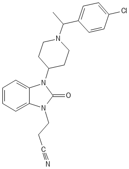 Structure of N-propionitrile chlorphine.