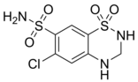 Structure of hydrchlorothiazide.