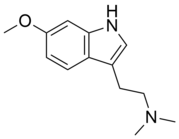 Structure of 6-methoxy-N,N-dimethyltryptamine.