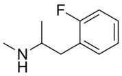 Structure of 2-fluoromethamphetamine.