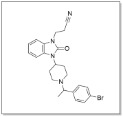 Structure of N-propionitrile brorphine.