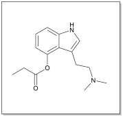 Structure of 4-propanoyloxy DMT.