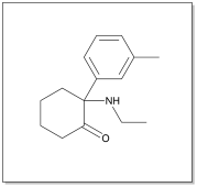 Structure of deoxymethoxetamine.