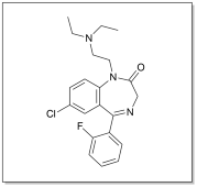 Structure of flurazepam.