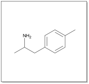 Structure of 4-methylamphetamine.