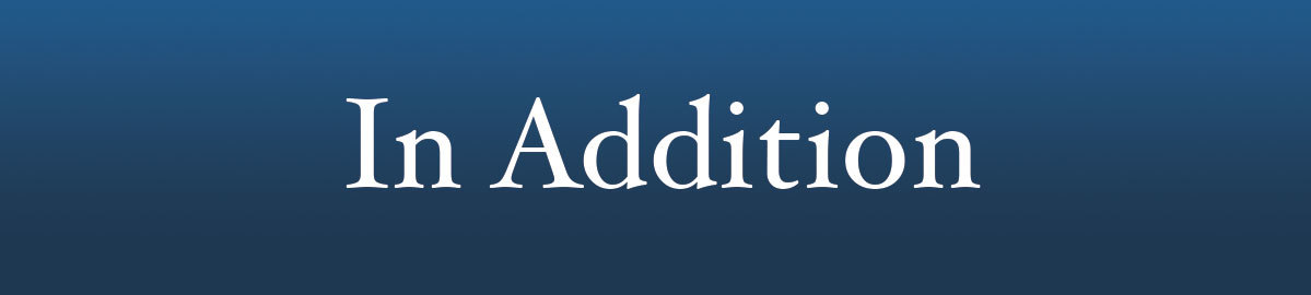 Header graphic with with words "in addition"