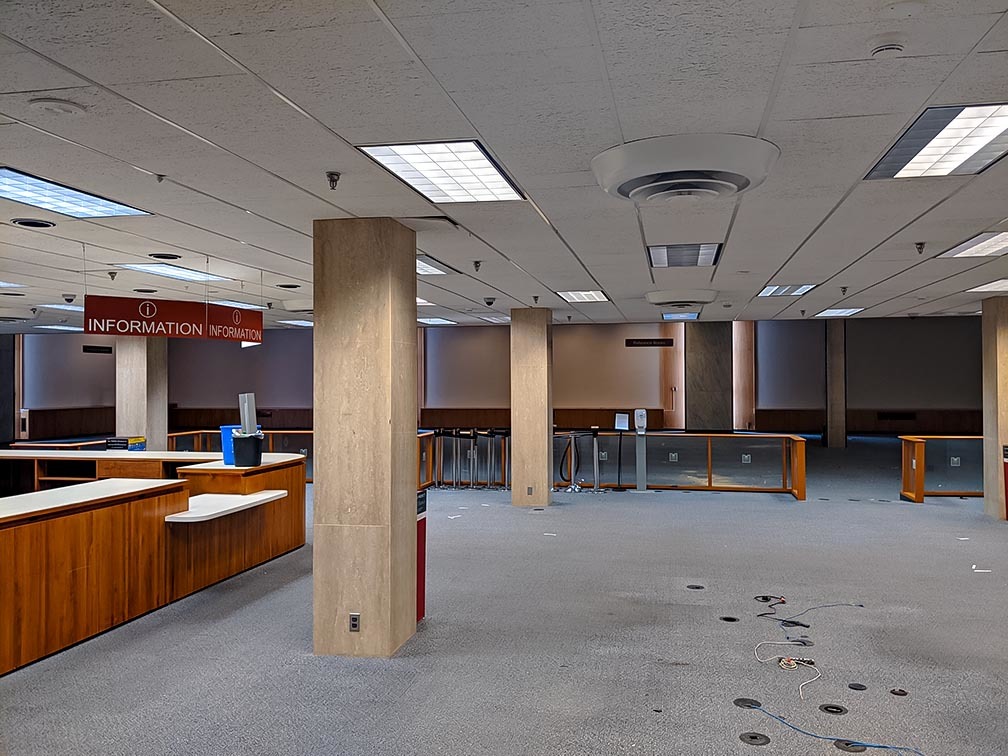 Photo of construction at NLM in Building 38 near Reference Desk location