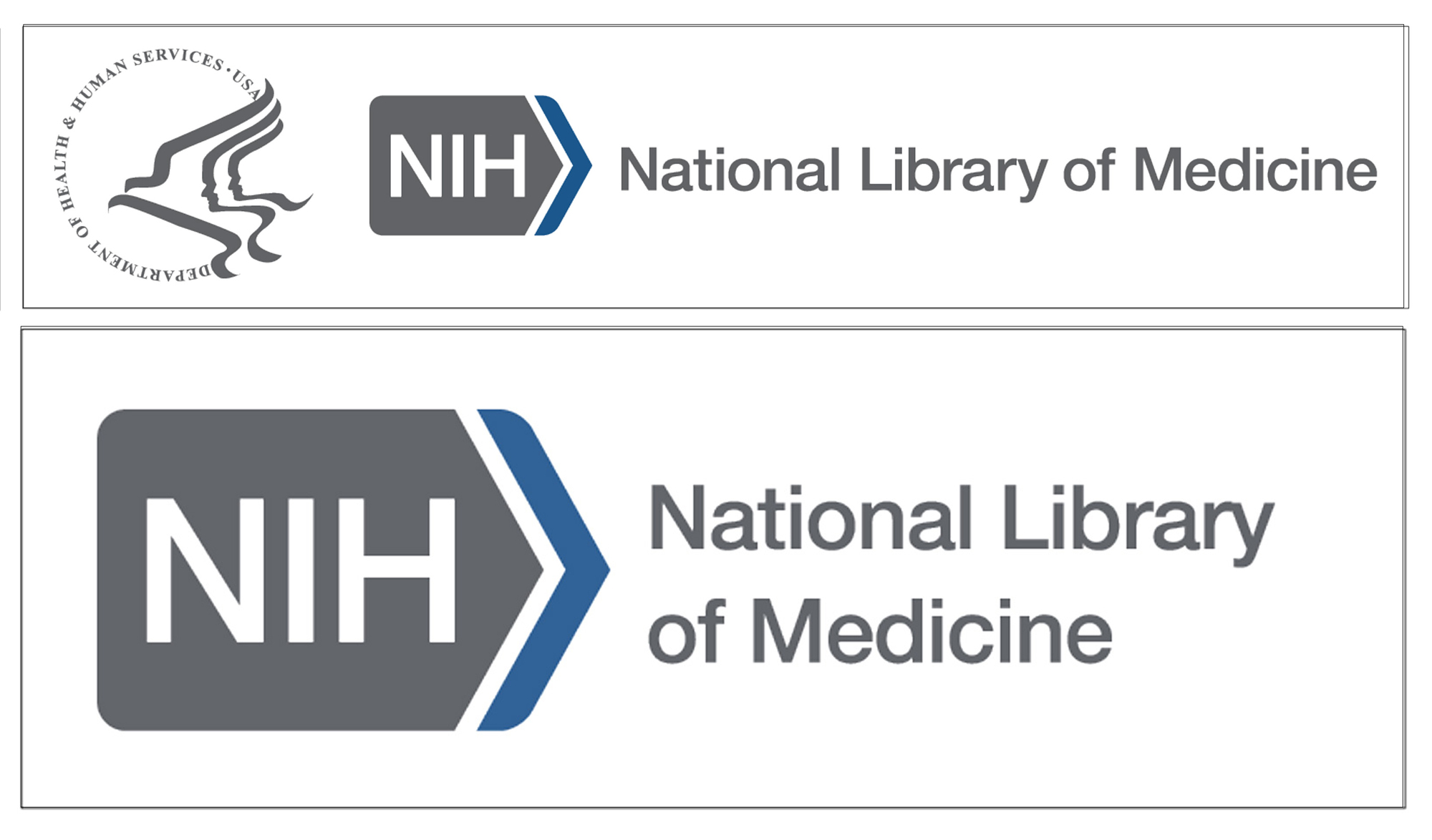 This graphic shows the current NLM logo and encourage proper logo usage.