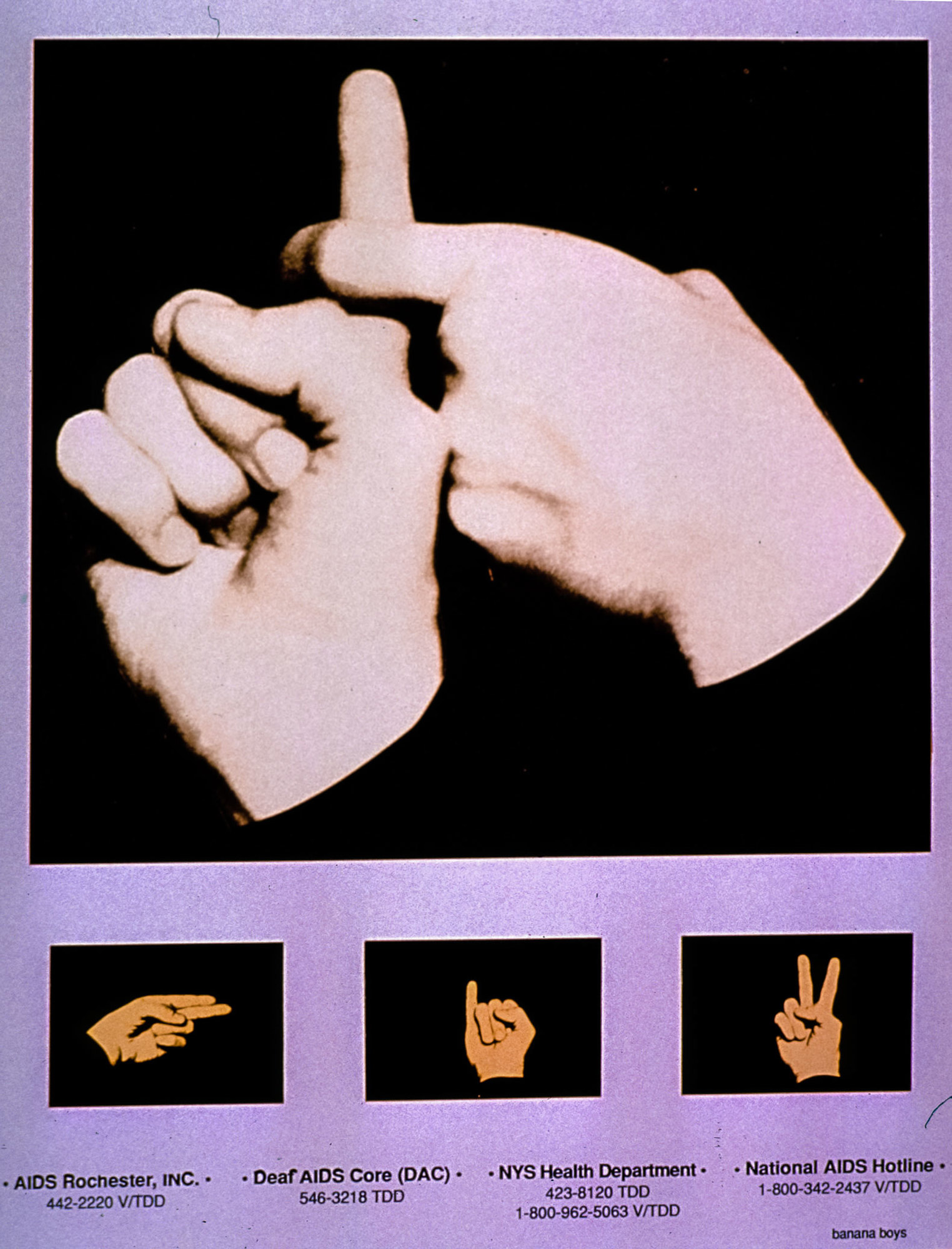 Image shows two hands signing for the death information about AIDS