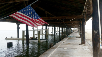 Hurricane damage to dock