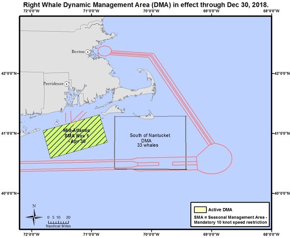 Voluntary Vessel Speed Restriction Zone Established South of Nantucket, MA