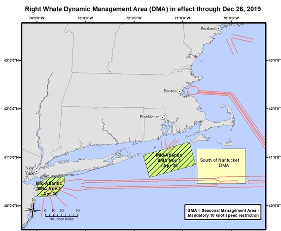 Vessel Speed Restriction Zone South of Nantucket to Protect Right Whales