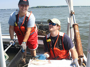 NCBO summer interns conduct fisheries research on board a NOAA vessel.