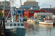One of Maine's working waterfront wharves in Portland, Maine.