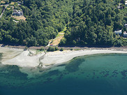 Aerial view of an estuary