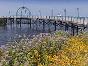 Pedestrian bridge at the Heritage Landing project site, after restoration.