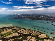 Aerial photo of the Detroit River.