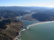Aerial view of the mouth of the Klamath River