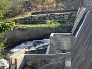 The improvements to the plunge pool at the base of the dam will improve survival of river herring and other sea-run fish. Credit: Steve Brooke