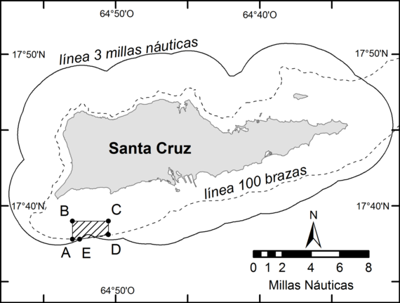 Location of the mutton snapper spawning aggregation area off St. Croix, U.S. Virgin Islands.