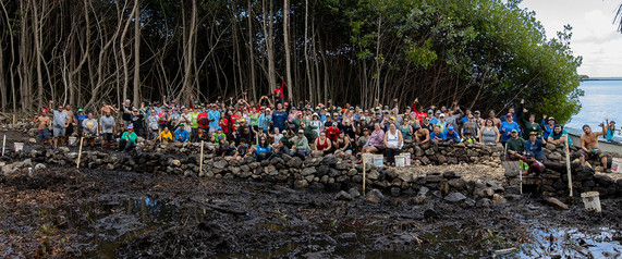 Indigenous Aquaculture Collaborative gathering of 170 stewards at Heʻeia Fishpond.