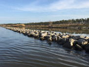 1.7 miles of breakwaters were built as a living shoreline and protection project in Alabama.
