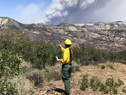 NWS Incident Meteorologist gathers weather observations to support wildfire suppression in CO., August 2020. (NOAA)