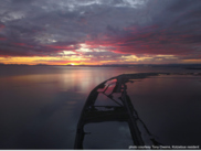 aerial photograph of Kotzebue Sound at sunset