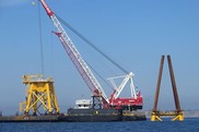 Wind turbine under construction at Block Island, Rhode Island. Credit: NOAA Fisheries