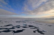 Beaufort Sea with ice and blue sky. Credit: Dr. Pablo Clemente-Colon/National Ice Center